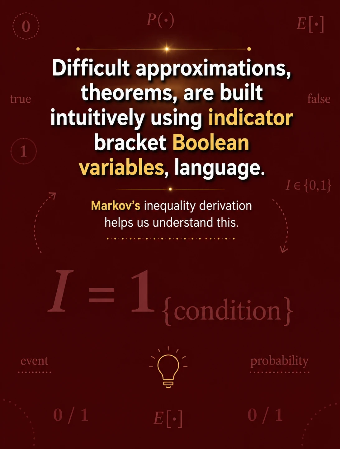 Indicator Variable To Derive Markov Inequality: Step 9