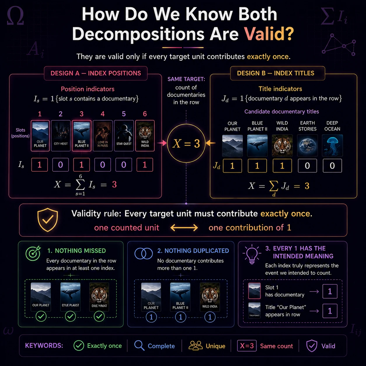 Covariance records relationships. Covariance compares their joint probability with the product of their individual probabilities, revealing positive, negative, or near-zero association.
