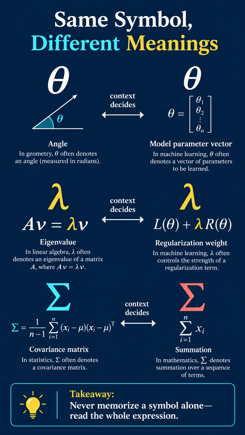 Same Symbol Different Meanings