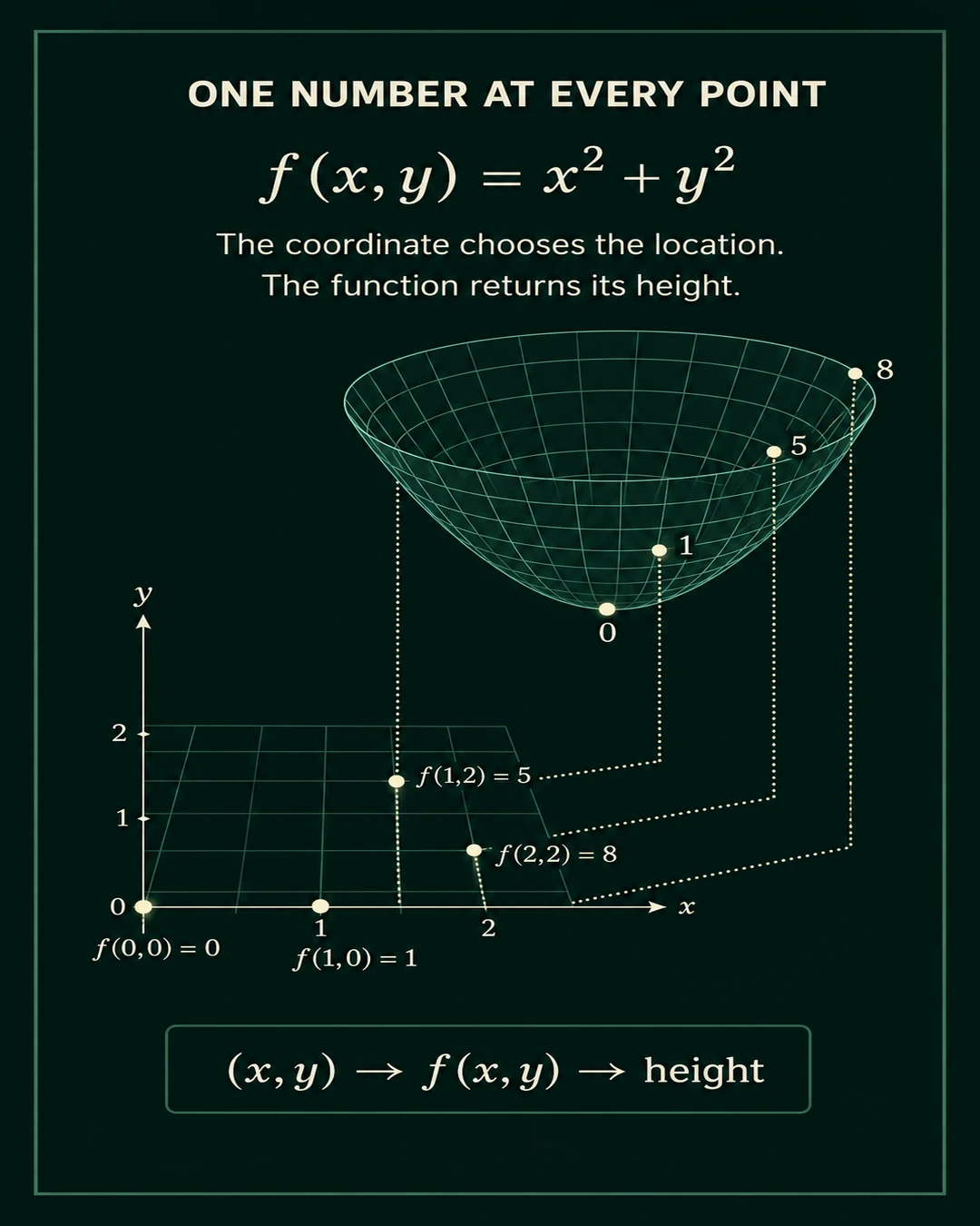 A scalar field becomes a landscape